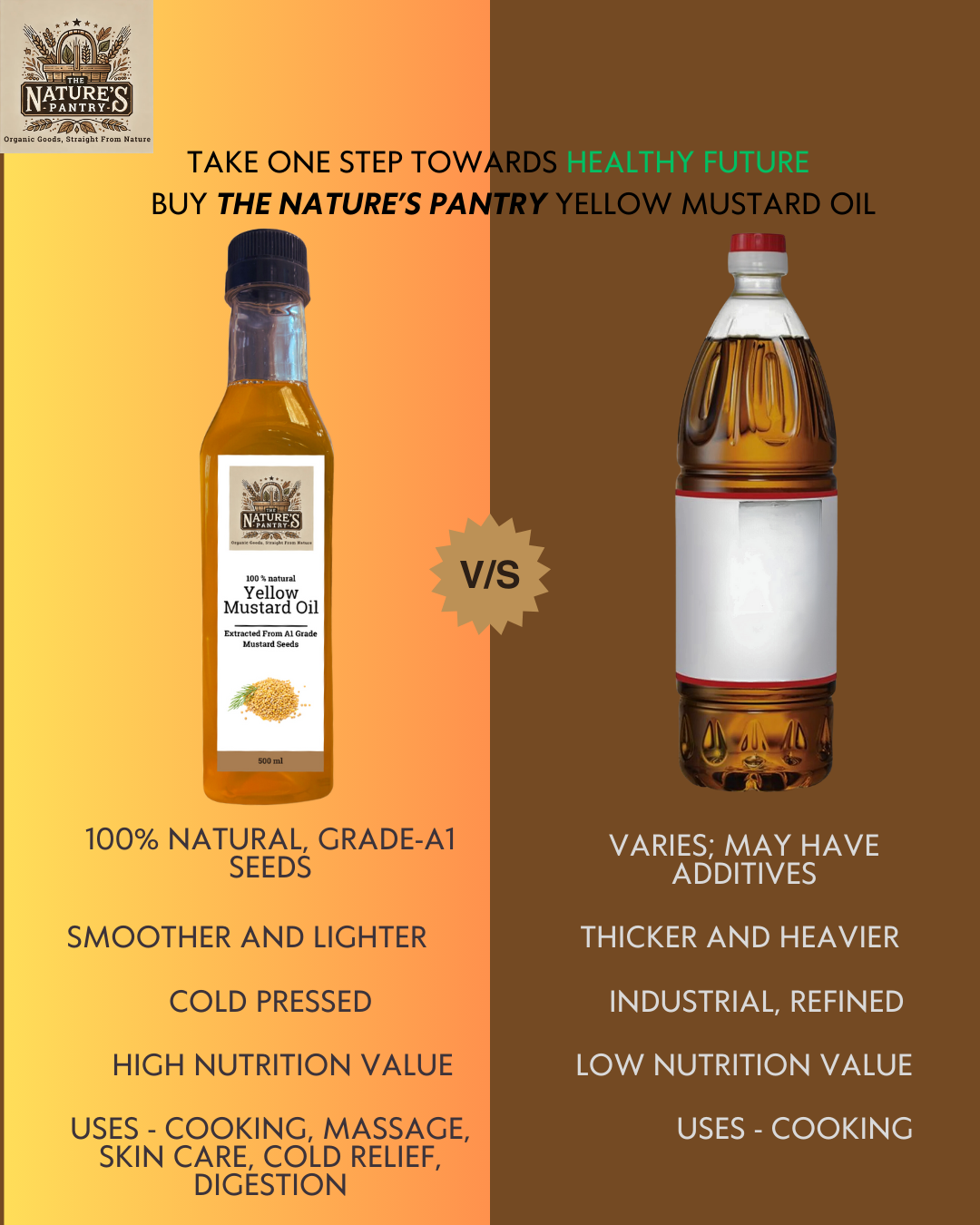 Cold Pressed Organic Yellow Mustard Oil